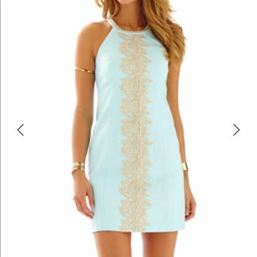 Lilly Pulitzer Pearl Shift - Seafoam and Gold